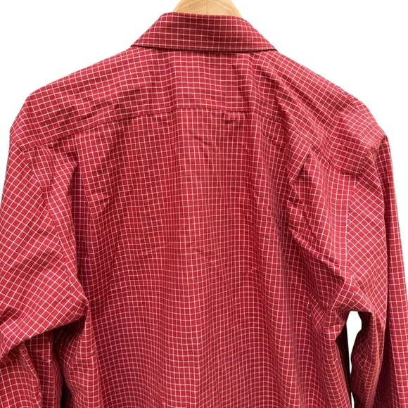 LL Bean Men’s Traditional Fit Red/ rust check Long Sleeve Button Down Size L - Picture 6 of 9